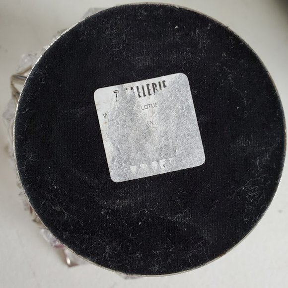 Z Gallerie Accents Crystal Beaded Silver Lotus Mirrored Clear Jewel